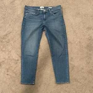 Frame Le Garçon Denim Mid-Blue Ankle Jeans